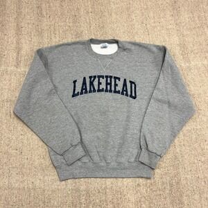 Vintage Lakehead University Sweatshirt Mens Large Gray 1990s Russell Athletic